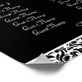 Poster Carte de siège de réception Mariage damassé Flower (Coin)