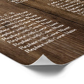 Poster Carte de siège de réception sur mesure et en bois (Coin)