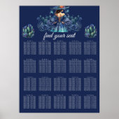 Poster Carte de siège de style mexicain bleu Quinceañera (Devant)