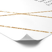 Poster Carte de siège des fleurs d'aquarelle géométrique (Coin)