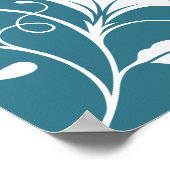 Poster Carte de siège du Carré bleu turquoise de mariage (Coin)