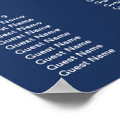 Poster Carte de siège du Mariage Ancre bleu marine (Coin)