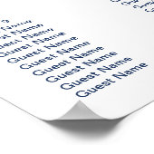 Poster Carte de siège du Mariage Ancre bleu marine (Coin)