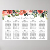 Poster Carte de siège du Mariage botanique de la Marine C (Devant)