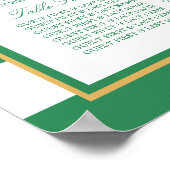 Poster Carte de siège du Mariage d'Ancre d'or nautique vi (Coin)