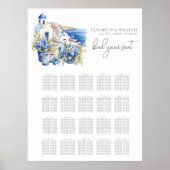 Poster Carte de siège du Mariage d'aquarelle de Grèce 20 (Devant)