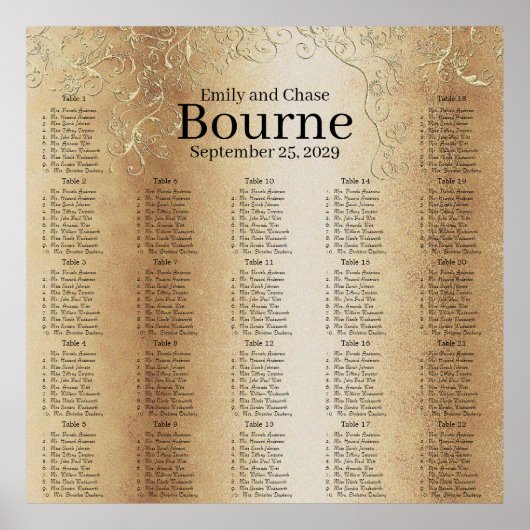 Poster Carte de siège du Mariage de la torche d'or (Devant)