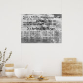 Poster Carte de siège du mariage Destinée romantique (Cuisine)