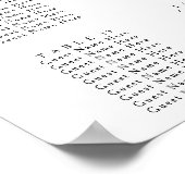 Poster Carte de siège du Mariage d'or Rose de Bourgogne (Coin)