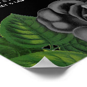 Poster Carte de siège du Mariage Rose noir gothique Hallo (Coin)