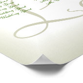 Poster Carte de siège d'un Mariage de Rose rouge (Coin)