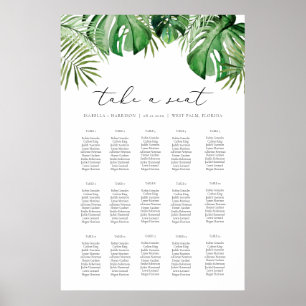 Poster Carte de siège en feuille de palme CORA Tropical W