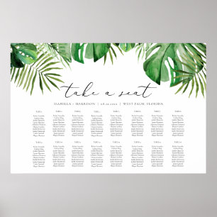 Poster Carte de siège en feuille de palme CORA Tropical W