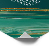 Poster Carte de siège en marbre Abstrait Emerald Gold (Coin)