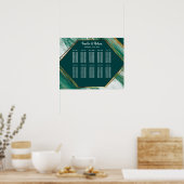 Poster Carte de siège en marbre Abstrait Emerald Gold (Cuisine)