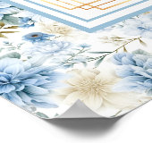 Poster Carte de siège en or bleu Dusty romantique (Coin)