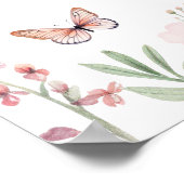 Poster Carte de siège Fête des mariées des papillons aqua (Coin)