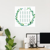 Poster Carte de siège Laurel Wreath Olive Leaf Branch Mod (Bureau à domicile)