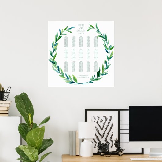 Poster Carte de siège Laurel Wreath Olive Leaf Branch Mod (Bureau à domicile)