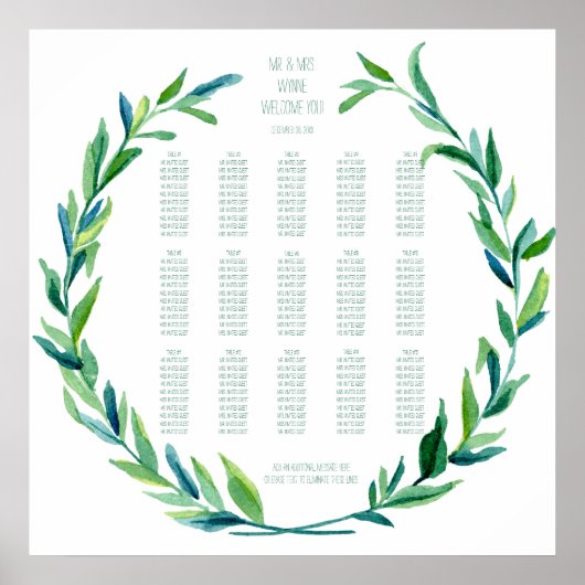 Poster Carte de siège Laurel Wreath Olive Leaf Branch Mod (Devant)