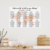 Poster Carte de siège mariage avec carte de vidage (Cuisine)