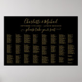 Poster Carte de siège Mariage Black And Gold 300 (Devant)