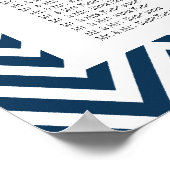 Poster Carte de siège Mariage bleu de la Marine Chevron 2 (Coin)