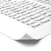 Poster Carte de siège Mariage bleu de la Marine | Porte (Coin)