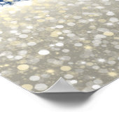 Poster Carte de siège mariage Bleu éblouissant étincelles (Coin)