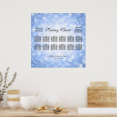 Poster Carte de siège mariage Blue Winter Wonderland (Cuisine)