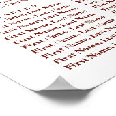 Poster Carte de siège Mariage Blush Boho Marsala de Bourg (Coin)