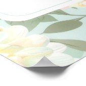 Poster Carte de siège Mariage Boho Mint Pink Peony (Coin)