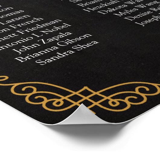 Poster Carte de siège mariage, Calligraphie Couleur perso (Coin)