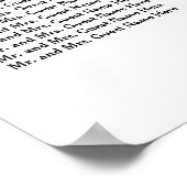 Poster Carte de siège Mariage Calligraphie Lettré à la ma (Coin)