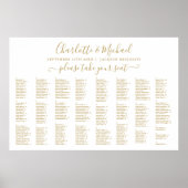 Poster Carte de siège Mariage Chic Gold 300 Names (Devant)