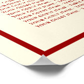 Poster Carte de siège Mariage chinois Red Double Happines (Coin)