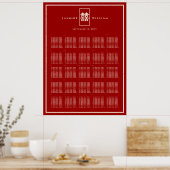 Poster Carte de siège Mariage chinois Red Double Happines (Cuisine)