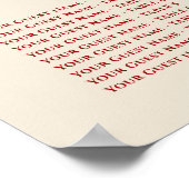 Poster Carte de siège Mariage chinois Red Double Happines (Coin)