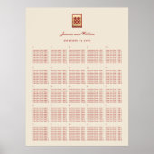 Poster Carte de siège Mariage chinois Red Double Happines (Devant)