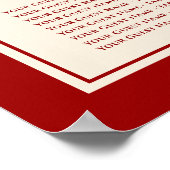 Poster Carte de siège Mariage chinois Red Double Happines (Coin)