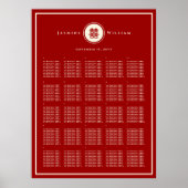 Poster Carte de siège Mariage chinois Red Double Happines (Devant)