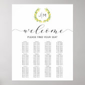 Poster Carte de siège Mariage Citrus Citron Botanique (Devant)