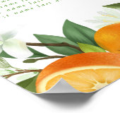 Poster Carte de siège Mariage d'aquarelle mandarin orange (Coin)