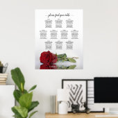 Poster Carte de siège Mariage de 10 tables Reflecting Red (Bureau à domicile)