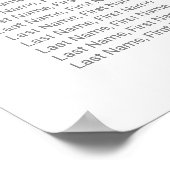 Poster Carte de siège Mariage de calligraphie en argent s (Coin)