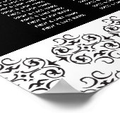 Poster Carte de siège Mariage de calligraphie noir et bla (Coin)