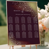 Poster Carte de siège Mariage de Crimson profonde de nuit