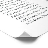 Poster Carte de siège Mariage de feuillage tropical (Coin)