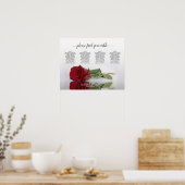 Poster Carte de siège Mariage de la table Rose rouge 4 (Cuisine)