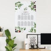 Poster Carte de siège Mariage de l'île grecque Feuille d' (Bureau à domicile)